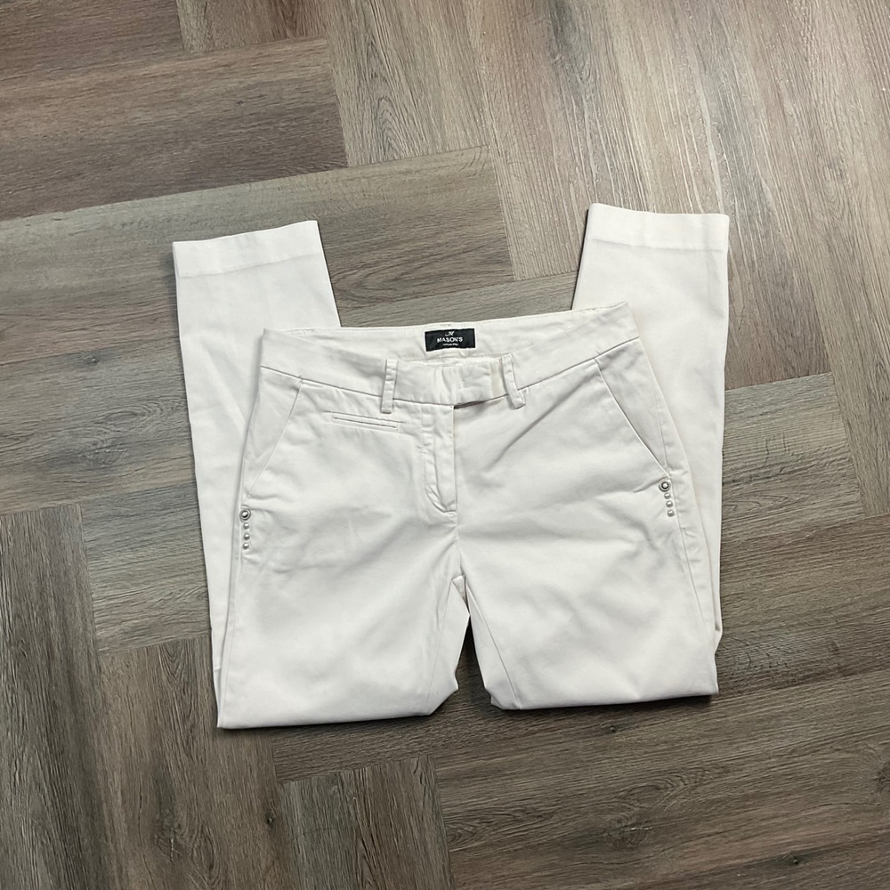 Mason's New York Slim Cotton Chino Pants Trousers Womens 38 IT US 2 Beige Cream